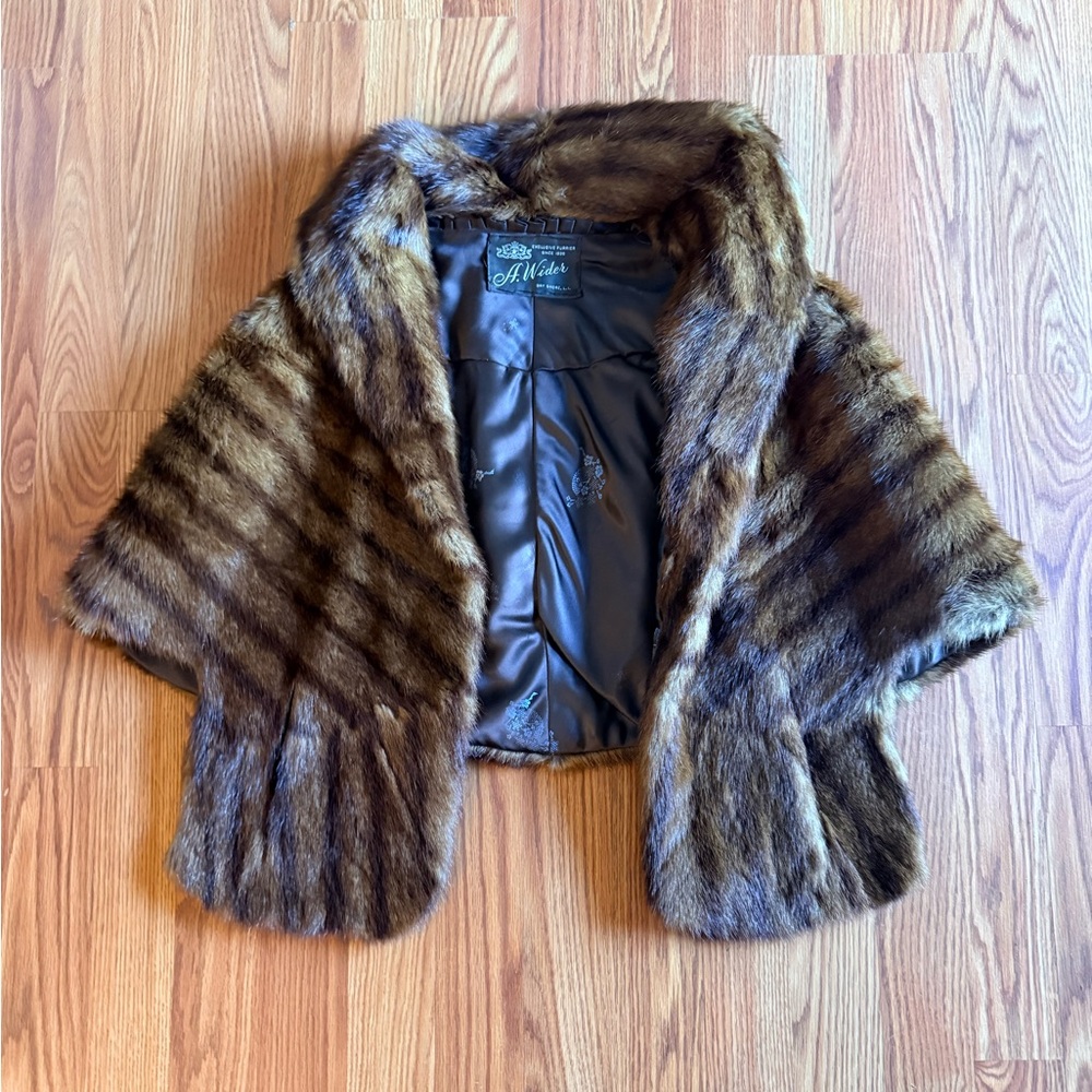 Luxurious Brown Fur Shawl